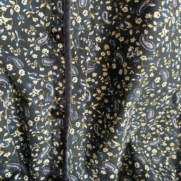 Men's Navy Floral Casual Button Down Shirt 43-17/34 - Picture 16 of 16